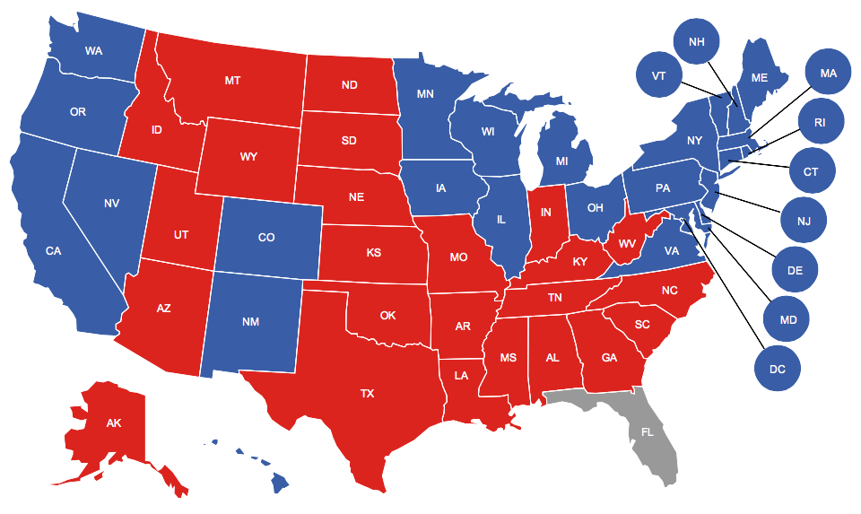 Up to date voting map